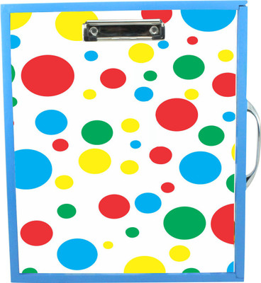 

Enigmatic Woodworks Wooden Art Box with Clipboard, White Marker board, Storage and Handle for Kids - Polka Dots Theme