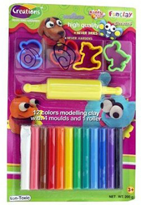 

kidoz kingdom CREATION FUN CLAY 12 COLOURS WITH MOULD