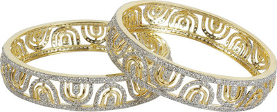 Muchmore Alloy Gold-plated Bangle Set(Pack of 2)