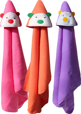 First Trend Cartoon  Hooded Baby Blanket(Polyester, Pink, Orange, Purple, Orange;pink;purple