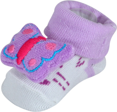 

Instabuyz Butterfly Booties(Toe to Heel Length - 2 cm Purple)
