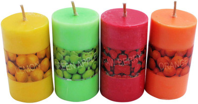

Capstone Pillar Scented Candle(Multicolor, Pack of 4)