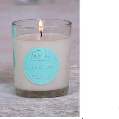 

MAEVA WEDDING CLEAR GLASS SCENTED CANDLE Candle(White, Pack of 1)