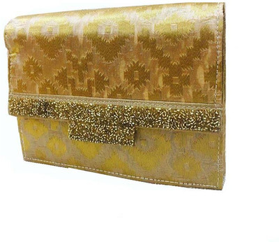

CRAFTBAZAAR Party Gold Clutch