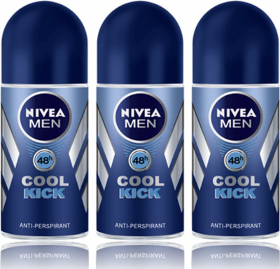

Nivea Rollon-Cool Kick-3 Deodorant Roll-on - For Men(50 ml, Pack of 3)
