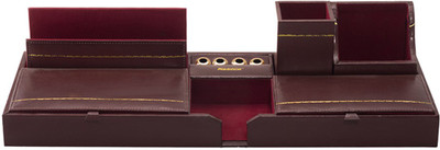 

Kebica 10 Compartments Faux Leather Desk Organizer(Maroon)
