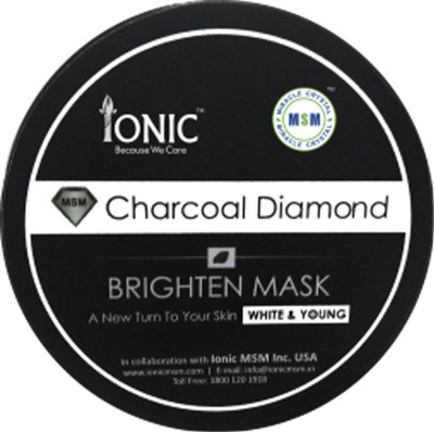 

ionic Activated Charcoal Diamond Black Mask Pack for Brighten Skin (MSM - Organic Sulfur a Natural Beauty Mineral)(80 g)
