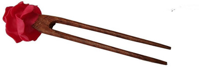 

Advance Hotline Handmade Artificial Jewelry Proceline Dough Rose Flower Juda Pin/Handmade Brown Wooden Juda Pin with Wooden/ Juda Pin Set For women girls hair accessories/for women /girls by unique indian craft Hair Pin(Multicolor)