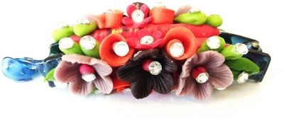 

Advance Hotline Handmade Artificial Jewellery Proceline Dough Work Banana Hair Clip /Proceline Dough / hair accesoseries /hair pins/wings /for women /girls by unique indian craft Banana Clip(Multicolor)