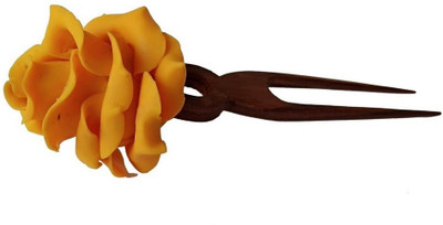 

Advance Hotline Handmade Artificial Jewelry Proceline Dough Rose Flower Juda Pin/Handmade Brown Wooden Juda Pin with Wooden/ Juda Pin Set For women girls hair accessories/for women /girls by unique indian craft Hair Pin(Multicolor)