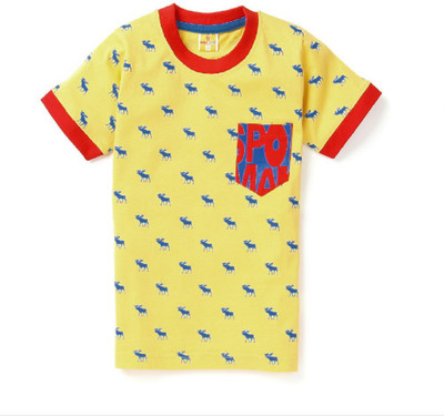 Born Wear Boys Printed Cotton T Shirt(Yellow, Pack of 1) Flipkart