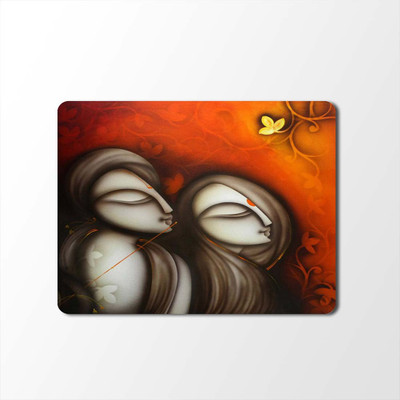 

100yellow Mouse Pad | Krishna and Radha Print Mouse Pad | Designer High Quality Waterproof Coating Gaming Mouse Pad With Black Basemp-279 Mousepad(Multicolor)