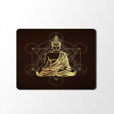 

100yellow Mouse Pad | Buddha Print Mouse Pad | Designer High Quality Waterproof Coating Gaming Mouse Pad With Black Basemp-249 Mousepad(Multicolor)