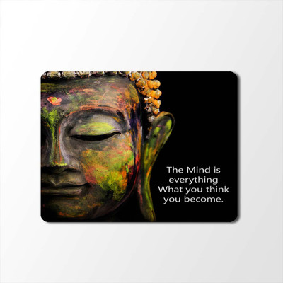 

100yellow Mouse Pad | Buddha Print Mouse Pad | Designer High Quality Waterproof Coating Gaming Mouse Pad With Black Basemp-284 Mousepad(Multicolor)
