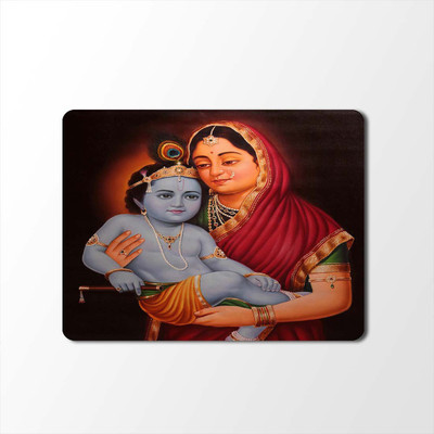 

100yellow Mouse Pad | Krishna Print Mouse Pad | Designer High Quality Waterproof Coating Gaming Mouse Pad With Black Basemp-277 Mousepad(Multicolor)