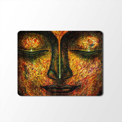 

100yellow Mouse Pad | Buddha Print Mouse Pad | Designer High Quality Waterproof Coating Gaming Mouse Pad With Black Basemp-256 Mousepad(Multicolor)
