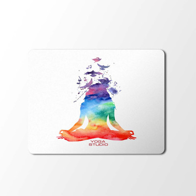 

100yellow Mouse Pad | Yoga Print Mouse Pad | Designer High Quality Waterproof Coating Gaming Mouse Pad With Black Basemp-645 Mousepad(Multicolor)