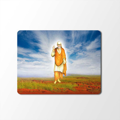 

100yellow Mouse Pad | Sai Baba Print Mouse Pad | Designer High Quality Waterproof Coating Gaming Mouse Pad With Black Basemp-280 Mousepad(Multicolor)