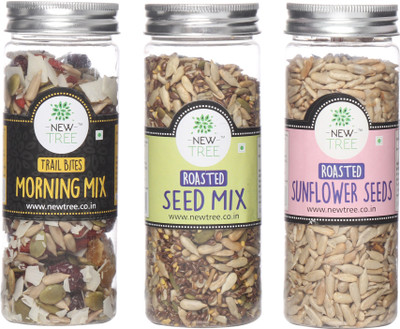

New Tree Trail Bites Morning Mix, Roasted Seed Mix, Roasted Sunflower Seeds Set of 3 Assorted Nuts(450 g, Plastic Bottle)