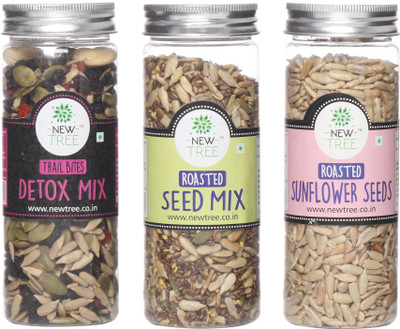 

New Tree Trail Bites Detox Mix, Roasted Seed Mix, Roasted Sunflower Seeds Set of 3 Assorted Nuts(470 g, Plastic Bottle)