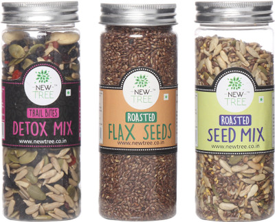 

New Tree Trail Bites Detox Mix, Roasted Flax Seeds, Roasted Seed Mix Set of 3 Assorted Nuts(470 g, Plastic Bottle)