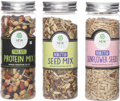 

New Tree Trail Bites Protein Mix, Roasted Seed Mix, Roasted Sunflower Seeds Set of 3 Assorted Nuts(470 g, Plastic Bottle)