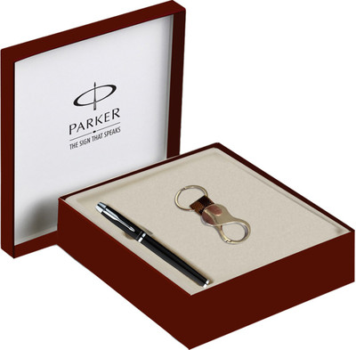 

Parker IM Laq Metal Black CT Roller Ball + Free Keychain Pen Gift Set