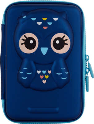

Ofsign MultiPurpose Cute Cartoon Art Canvas Pencil Box(Set of 1, Blue)