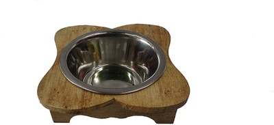 

Foodie Puppies Round Wooden Pet Bowl(650 ml Brown)