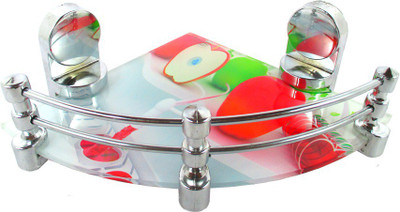 

RoyaL Indian Craft Queen Bracket High Definition Apple Printed 8 By 8 Inch Glass Wall Shelf(Number of Shelves - 1, Multicolor)