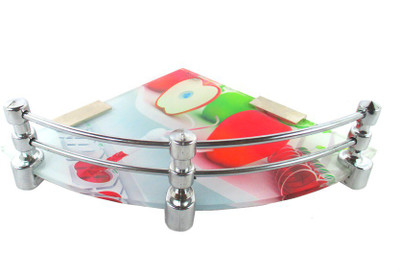 

RoyaL Indian Craft Pivot Bracket High Definition Apple Printed 8 By 8 Inch Glass Wall Shelf(Number of Shelves - 1, Multicolor)