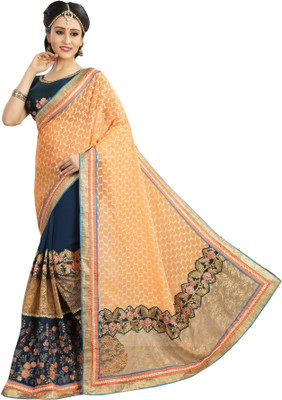 UJJWAL CREATION Embroidered Fashion Georgette Saree(Multicolor) Flipkart