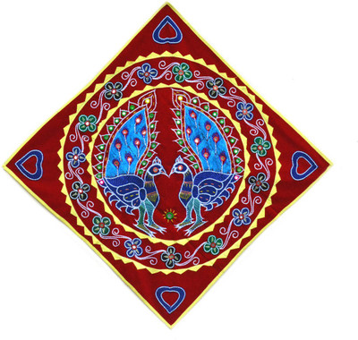 

Art Godaam Hand made applique Dual peacock chandua Decorative Showpiece - 74 cm(Cotton, Multicolor)