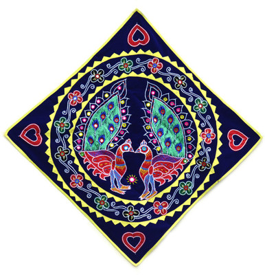 

Art Godaam Hand made applique Dual peacock chandua Decorative Showpiece - 74 cm(Cotton, Multicolor)