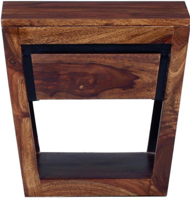 

Wood Mania Solid Wood Bedside Table(Finish Color - Dual Tone)