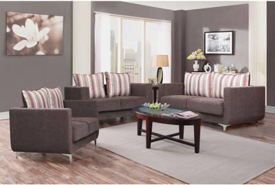 

Peachtree Fabric 3 + 2 + 2 Grey Sofa Set