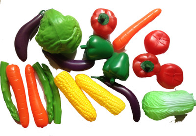 

Aparnas real looking plastic vegetables for playing kids decoration or birthday gift.or role play - 25 cm(Multicolor)