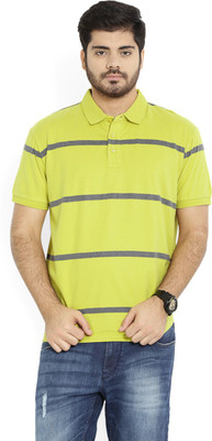 

United Colors of Benetton Striped Men's Polo Neck Yellow, Blue T-Shirt, 902