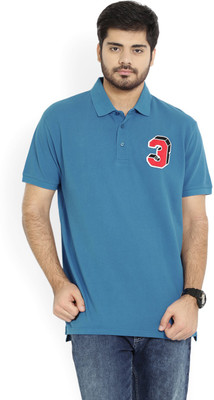 United Colors of Benetton. Solid Men's Polo Neck Blue T-Shirt, 05q