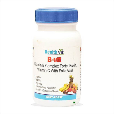 

HealthVit B-VIT Vitamin B complex with bioton, Vitmain C and Folic acid(60 No)