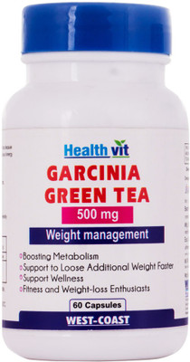 

HealthVit Garcinia Cambogia + Green Tea 500MG Extract 60 Capsules(60 No)
