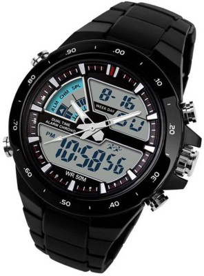 AD GLOBAL Stylish And Attractive Look Dual Time Water Resistant 1016BLK Watch  - For Men   Watches  (AD GLOBAL)
