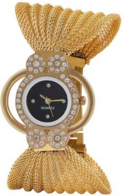 View Maan International New Rakhi Speciyal Gift Goldne & Black Watch  - For Women Wrist Watches Price Online(Maan International)