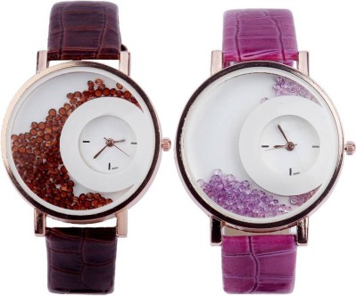 AD Global M.X.R.E.Halfmoon Brown Purple Diamond beads MX 03-05 Watch  - For Women   Watches  (AD GLOBAL)