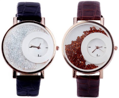 Shivam Retail Stylish Moving White And Brown Beads Watch  - For Women   Watches  (Shivam Retail)