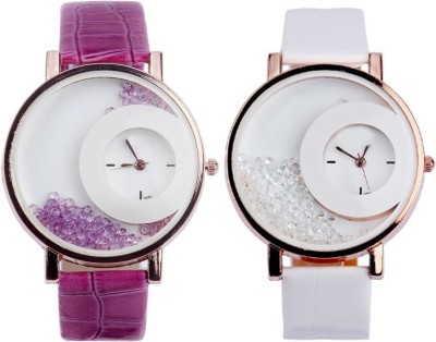 AD Global M.X.R.E.Halfmoon Purple White Purple Diamond beads MX 05-07 Watch  - For Women   Watches  (AD GLOBAL)