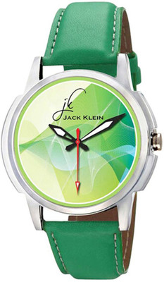 Jack Klein Stylish Round Dial Green Strap Watch - For Men