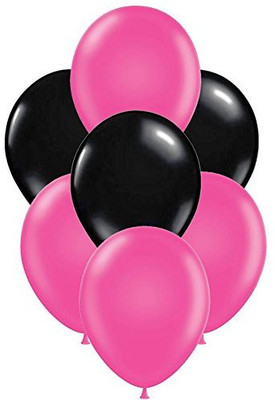 

PARTY PROPZ Solid MINNIE BIRTHDAY DECORATION/COLOR LATEX BALLOON SET OF 25/ MINNIE PARTY SUPPLIES Balloon(Pink, Black, Pack of 25)