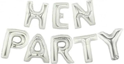 PARTY PROPZ Solid BACHELORETTE PARTY DECORATION/HEN SILVER FOIL BALLOON/ BACHELORETTE PARTY SUPPLIES Balloon(Silver, Pack of 1)