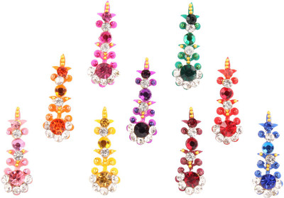 

Instabuyz Designer bindi Forehead Multicolor Bindis(Long)